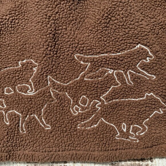 Urban Outfitters BDG Wolf Embroidered Fleece Quarter Jacket Pullover Size Medium - Picture 5 of 8